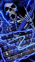 Blue Lightening & Rock Skull Keyboard Theme capture d'écran 3