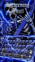 Blue Lightening & Rock Skull Keyboard Theme Affiche