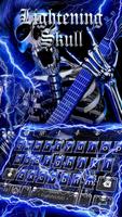Blue Lightening & Rock Skull Keyboard Theme Cartaz