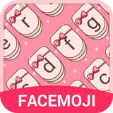 Pink Cute Bow Emoji Keyboard Theme icône