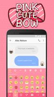 Pink Cute Bow Emoji Keyboard Theme Poster