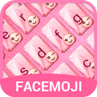 Pink Glitter Emoji Keyboard Theme for Whatsapp icon