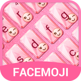 Pink Glitter Emoji Keyboard Theme for Whatsapp icono
