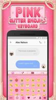 Pink Glitter Emoji Keyboard Theme for Whatsapp 海報