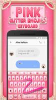 Pink Glitter Emoji Keyboard Theme for Whatsapp screenshot 2