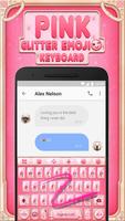 Pink Glitter Emoji Keyboard Theme for Whatsapp Ekran Görüntüsü 2