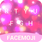 Pink Heart Emoji Keyboard Theme for Facebook иконка
