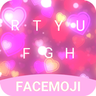 Pink Heart Emoji Keyboard Theme for Facebook simgesi