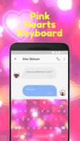 Pink Heart Emoji Keyboard Theme for Facebook capture d'écran 1