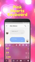 Pink Heart Emoji Keyboard Theme for Facebook скриншот 2