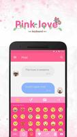 Pink Love Emoji Keyboard Theme 海報