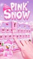 Pink Snow Keyboard Theme Affiche