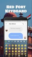 Red Fort Emoji Keyboard Theme for Independence day Affiche