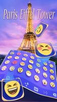 Poster Romantic Paris Eiffel Tower Keyboard Theme