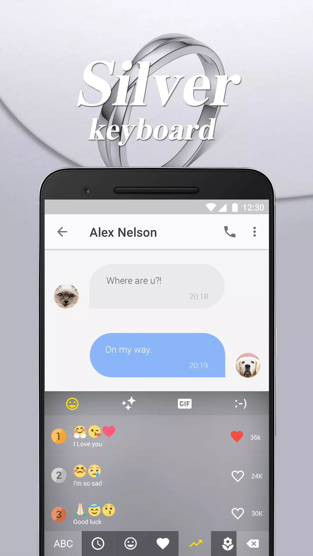 Silver Ring Emoji Keyboard Theme for Facebook APK for Android Download