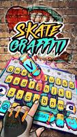 Skateboard Graffiti Keyboard Theme постер