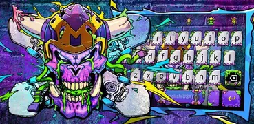 Street Graffiti Skull Keyboard Theme with Emojis