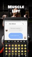 Muscle Lift Emoji Keyboard Theme for Messenger Affiche