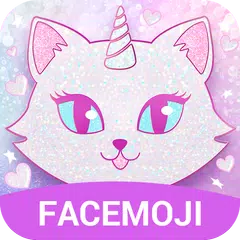 download Pink Glitter Unicorn Cat Keyboard Theme for Girls APK