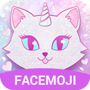 Pink Glitter Unicorn Cat Keyboard Theme for Girls APK