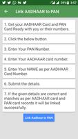 Link Aadhaar Card to PAN Card Online Aadhar Card capture d'écran 1