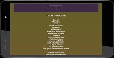 Adexe y Nau Letra De Musicas capture d'écran 2