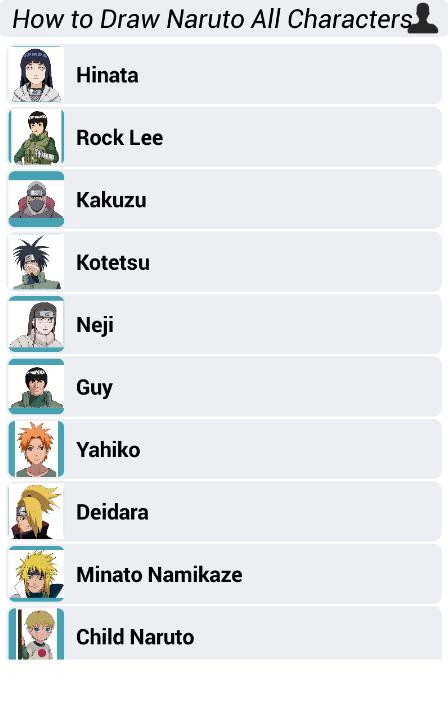naruto all characters names