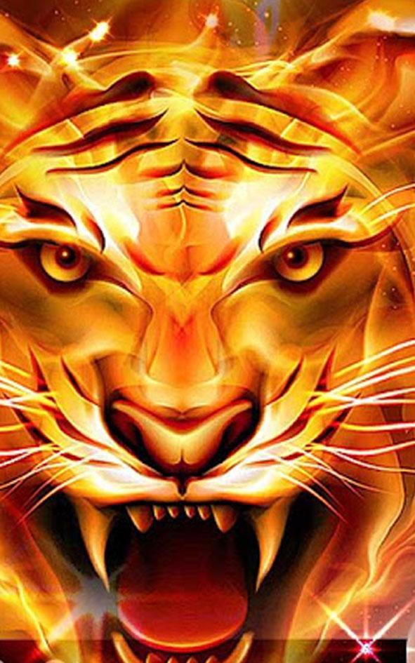 Fire Tiger Wallpaper - Animal Wallpaper