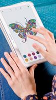 나비 색칠공부 - 성인 색칠 공부: 색칠놀이 포스터