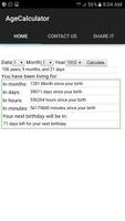 Advance Age Calculator تصوير الشاشة 1
