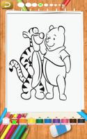 Winney The Pooh Coloring Kids Books Affiche