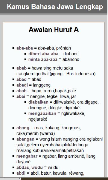 Kamus Bahasa Jawa Offline For Android Apk Download