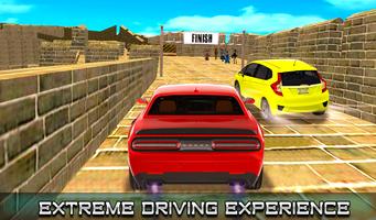 Unmögliches China Wall Car Racer Drift Spiel Screenshot 1