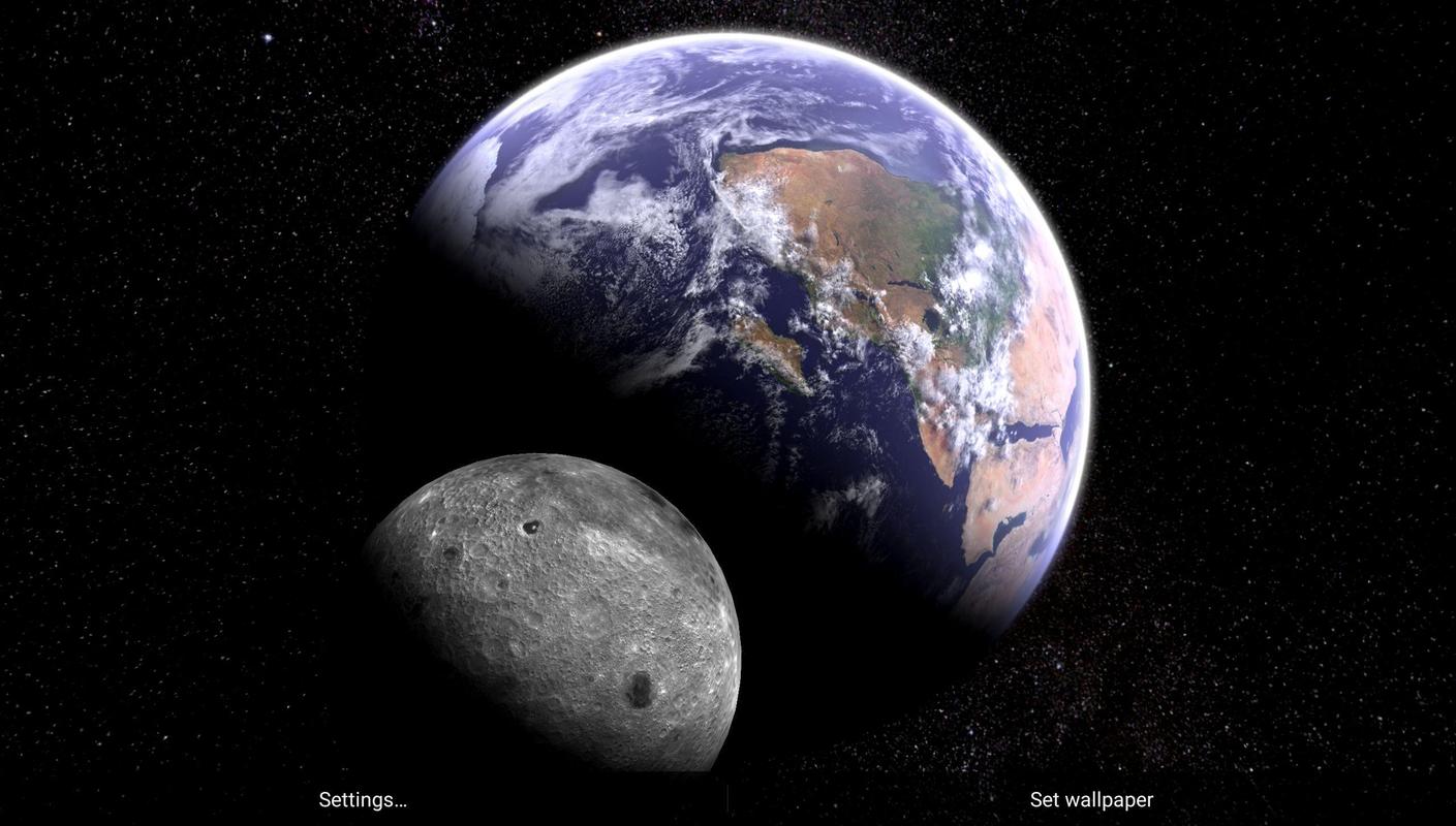 Earth & Moon in HD Gyro 3D Parallax Live Wallpaper APK ...