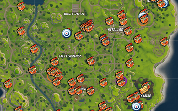 fortnite map with chests 2018 poster fortnite map with chests 2018 skrinshot 1 - chests on fortnite