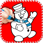 Christmas Snowman Color Book icône