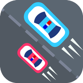 Two police cars traffic racer icon
