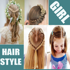 steps by step girl hairstyle-icoon