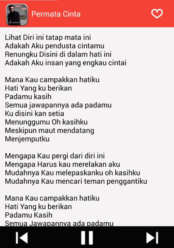 Lirik Lagu Malaysia Faizal Tahir