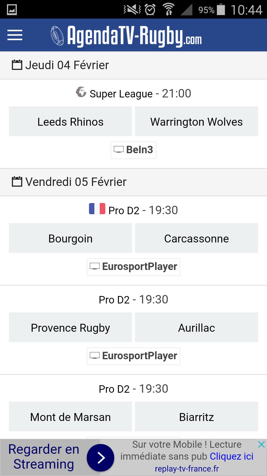 Agenda TV Rugby for Android - APK Download