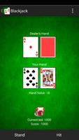 Blackjack juego de 21 tarjetas Poster