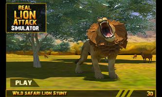 Real 3D Ataque León Simulador Poster