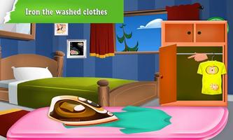 होम वाशिंग कपड़े धोने का खेल: कमरे की सफाई स्क्रीनशॉट 1