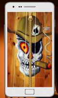 Skull Zipper Screen Lock постер