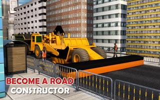 City Road Construction 2018 - Real Highway Builder Affiche