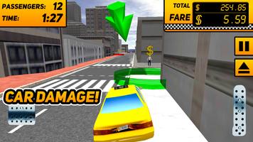 Taxi Driver Duty Ville jeu 3D Affiche