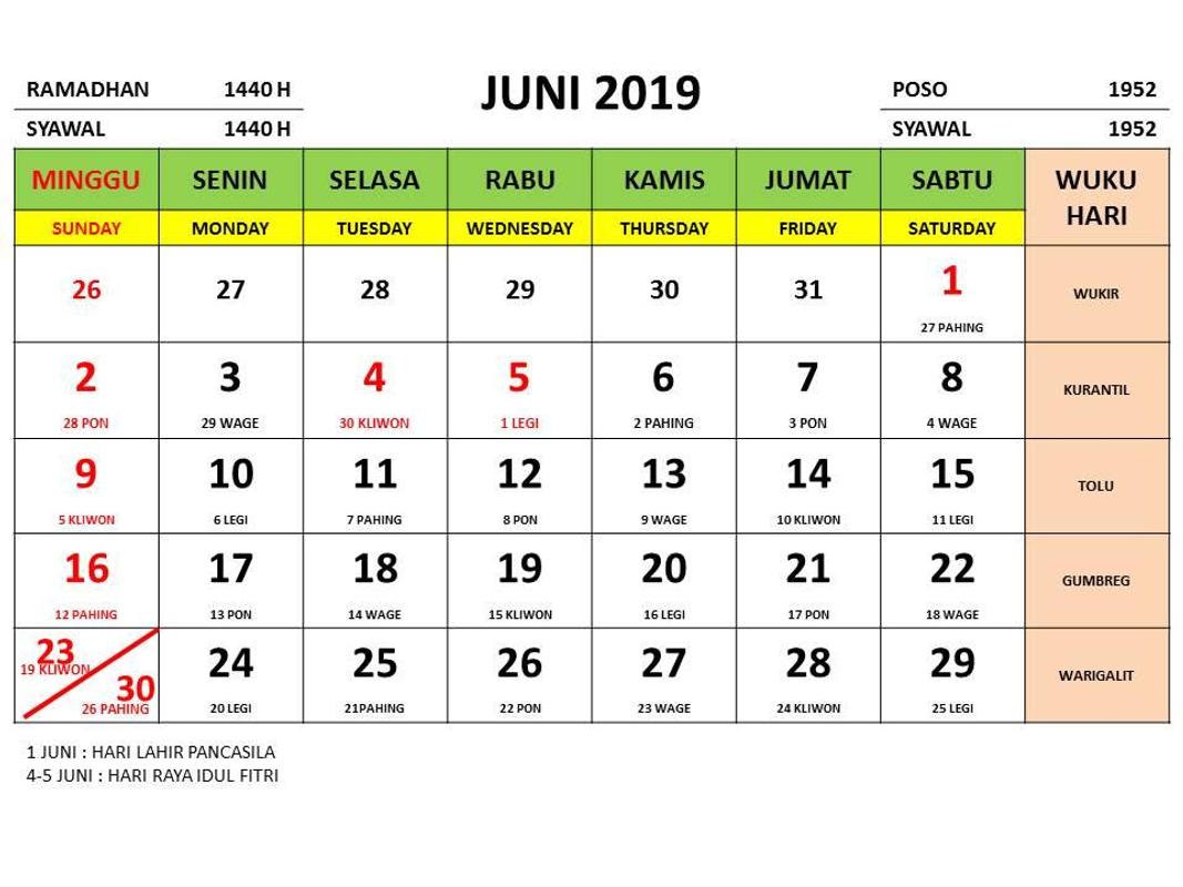 Kalender 2019 Hari Raya Idul Fitri