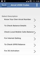 Aircel USSD Codes স্ক্রিনশট 1