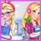 Elsa&Rapunzel College girls ikon