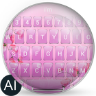 AI Keyboard Theme Glass Flower Zeichen